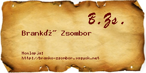 Brankó Zsombor névjegykártya